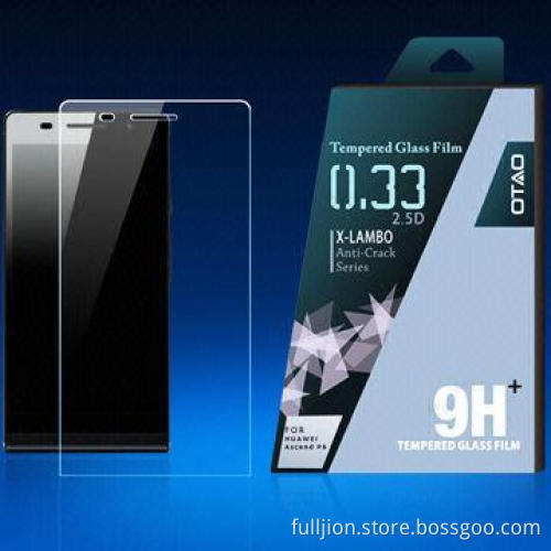 9h 0.15mm 0.2mm 2.5D curved edge round angle tempered-glass screen protector for Huawei p6